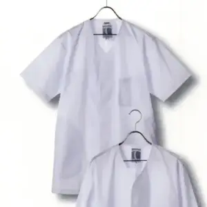 男子衿なし調理服 半袖